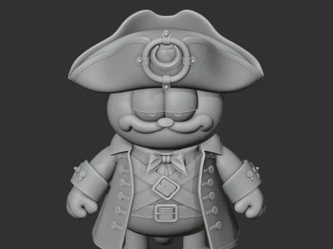 Garfield Pirate Ring Figure 3D Model