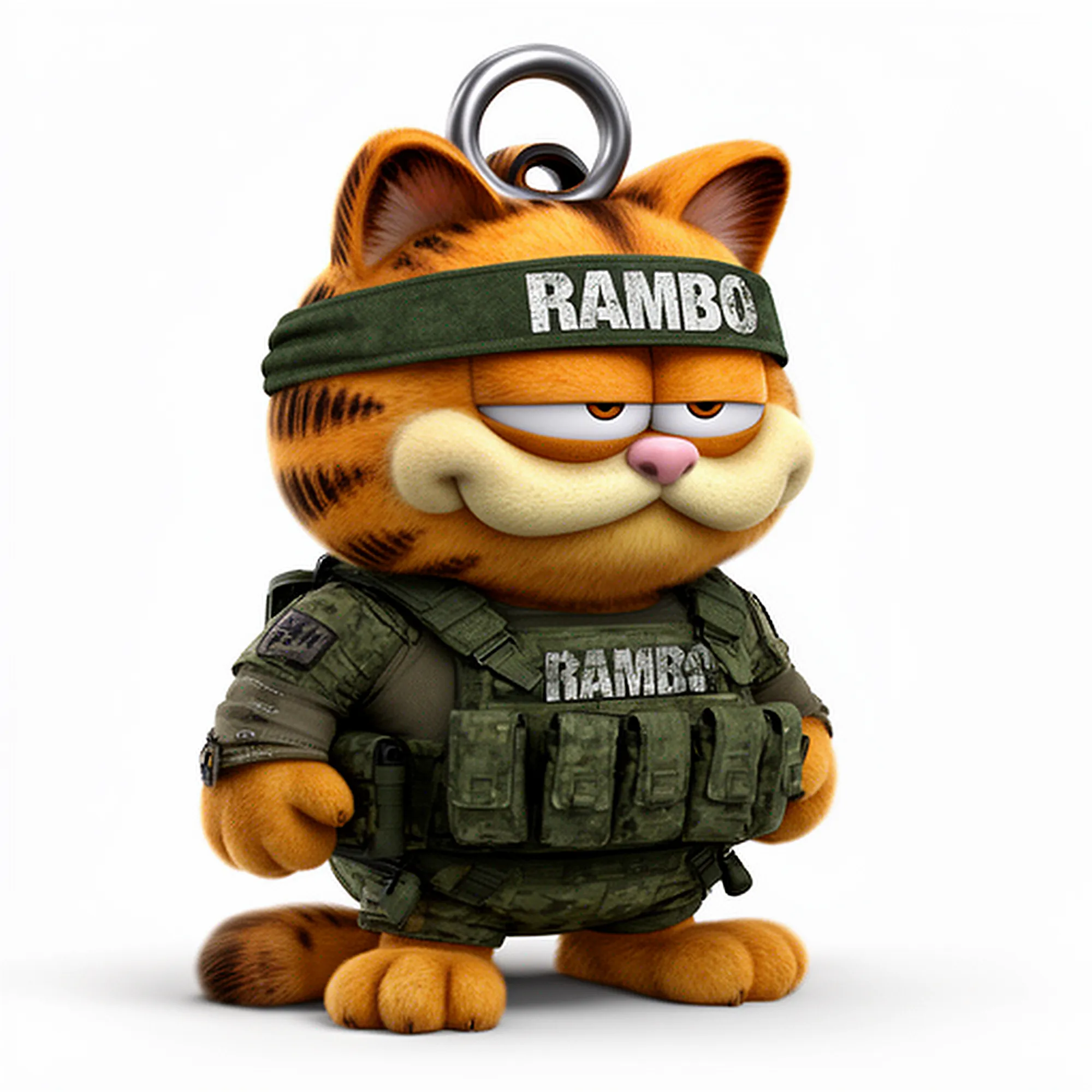 Garfield Rambo Ring Figure 3D Model .c4d .max .obj .3ds .fbx .stl .blend