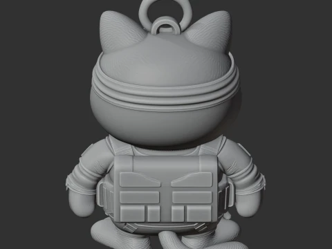 Garfield Rambo Ring Figure 3D Model