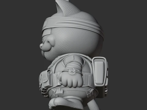 Garfield Rambo Ring Figure 3D Model
