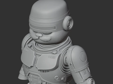 Garfield RoboCop Ring Figure 3D Model
