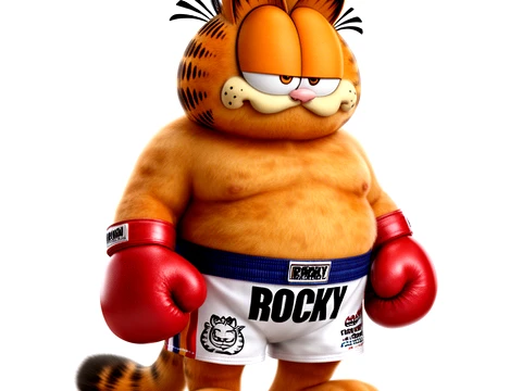 Garfield Rocky Balboa Ring Figure 3D Model