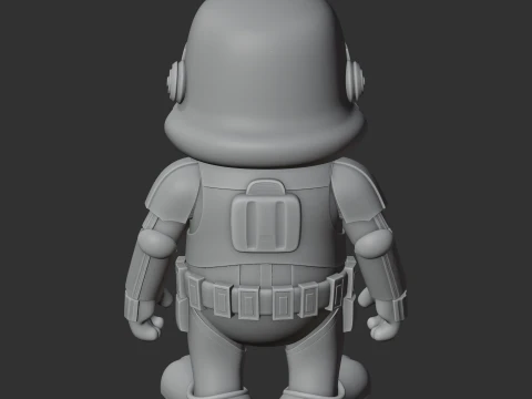 Garfield Stormtrooper Ring Figure 3D Model