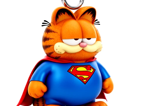 Garfield Superman Ring Figure 3D Model