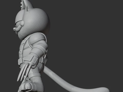 Garfield Wolverine Ring Figure 3D Model
