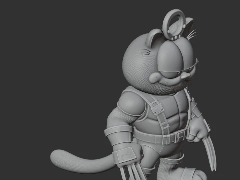 Garfield Wolverine Ring Figure 3D Model