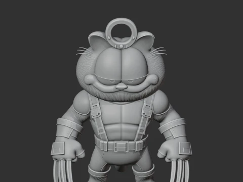 Garfield Wolverine Ring Figure 3D Model