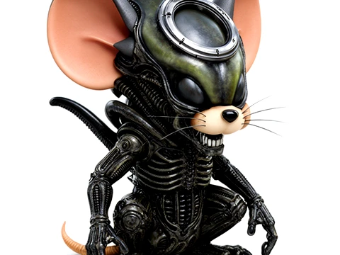 Jerry Mouse Alien Xenomorph Ring Figure 3D Model