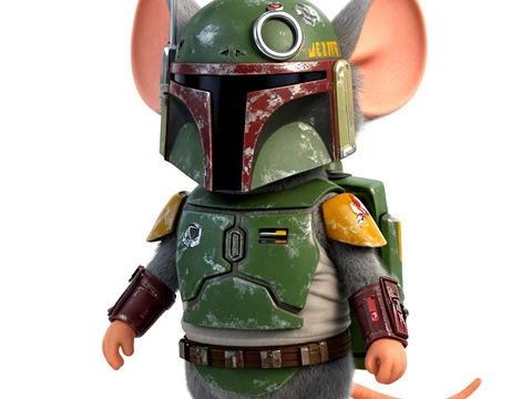 Jerry Mouse Boba Fett Ring Figure 3D Model