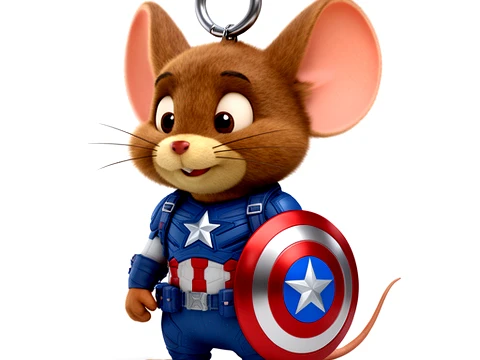 Jerry Mouse Captain America Ring Figure 3D Model