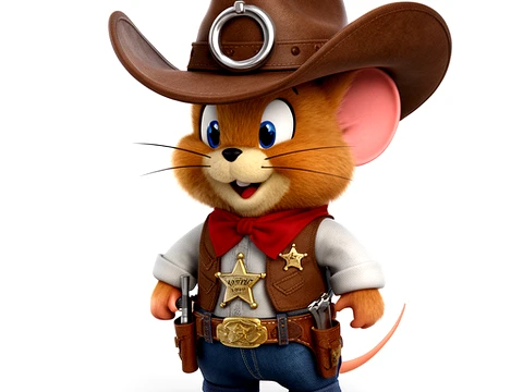 Jerry Mouse Cowboy Ring Figure 3D Model