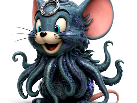 Jerry Mouse Cthulhu Ring Figure 3D Model