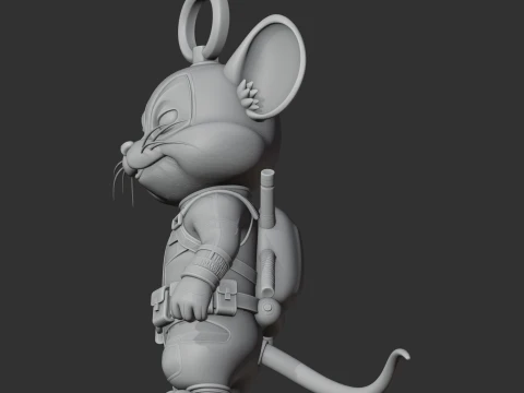 Jerry Mouse Deadpool Ring Figure 3D Model