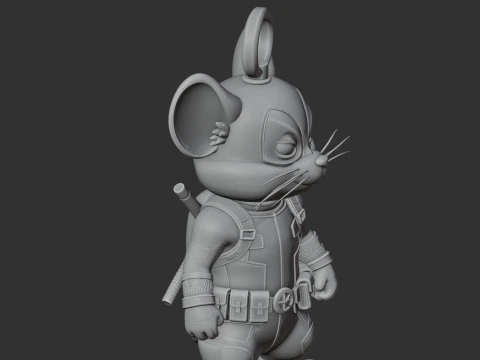 Jerry Mouse Deadpool Ring Figure 3D Model