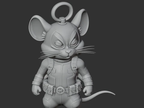 Jerry Mouse Deadpool Ring Figure 3D Model