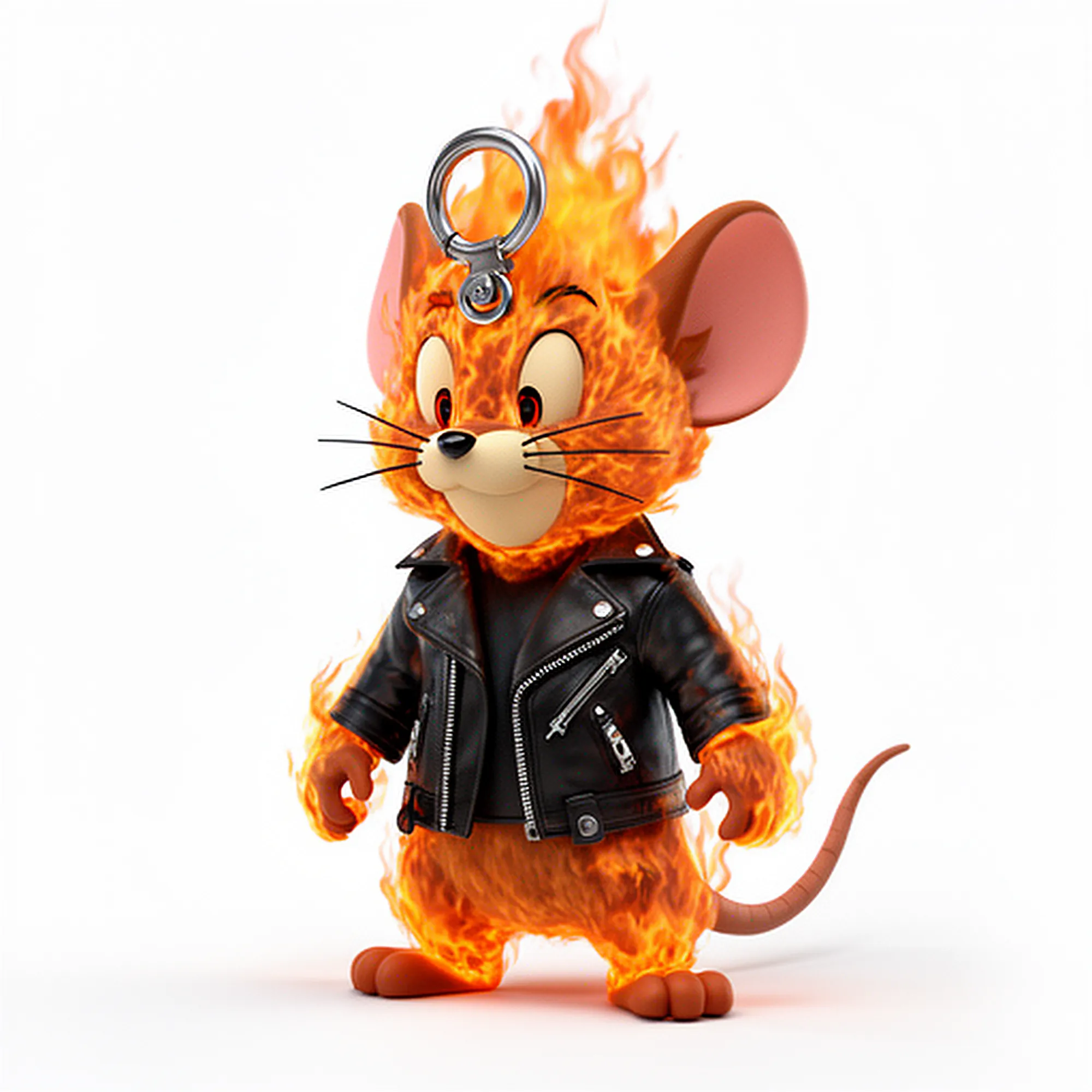 Jerry Mouse Ghost Rider Ring Figure 3D Model .c4d .max .obj .3ds .fbx .stl .blend 