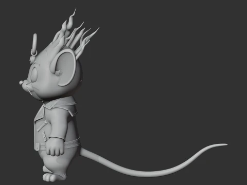 Jerry Mouse Ghost Rider Ring Figure 3D Model