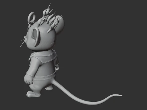 Jerry Mouse Ghost Rider Ring Figure 3D Model