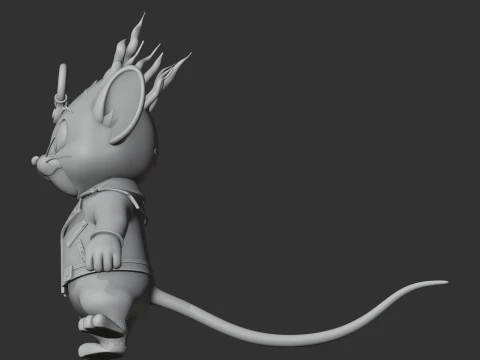Jerry Mouse Ghost Rider Ring Figure 3D Model