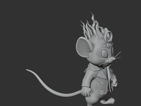 Jerry Mouse Ghost Rider Ring Figure 3D Model