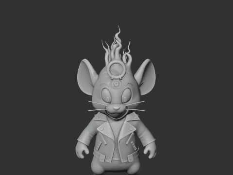 Jerry Mouse Ghost Rider Ring Figure 3D Model