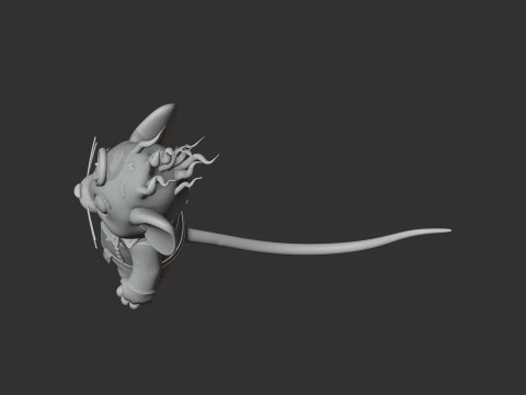 Jerry Mouse Ghost Rider Ring Figure 3D Model