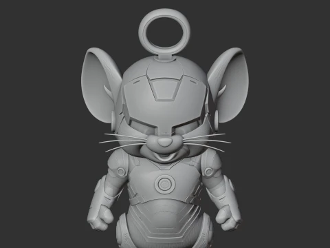 Jerry Mouse Iron Man Ring Figure 3D Model