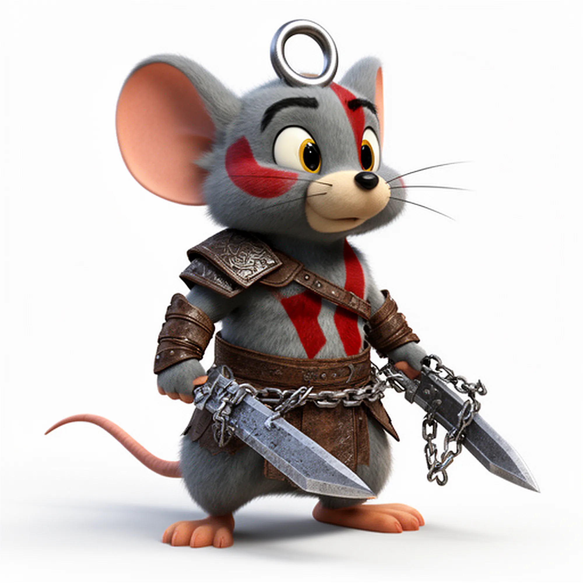 Jerry Mouse Kratos Ring Figure 3D Model .c4d .max .obj .3ds .fbx .stl .blend 