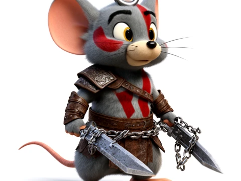 Jerry Mouse Kratos Ring Figure 3D Model
