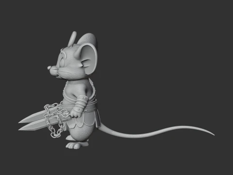 Jerry Mouse Kratos Ring Figure 3D Model