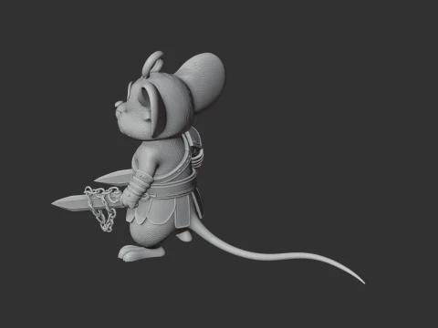 Jerry Mouse Kratos Ring Figure 3D Model