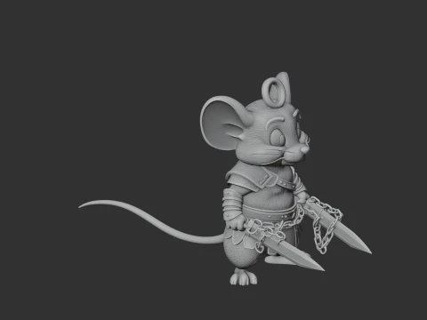 Jerry Mouse Kratos Ring Figure 3D Model