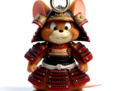 Jerry Mouse Samurai Ring Figure 3D Modell