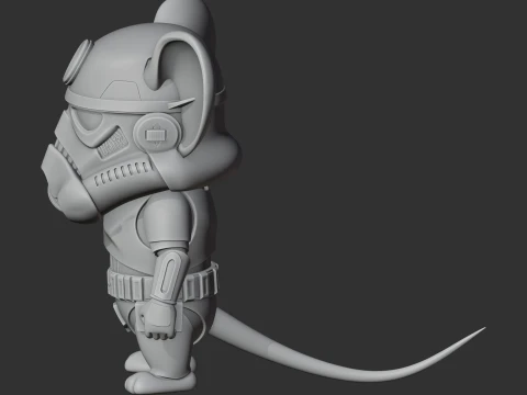 Jerry Mouse Stormtrooper Ring Figure 3D Model