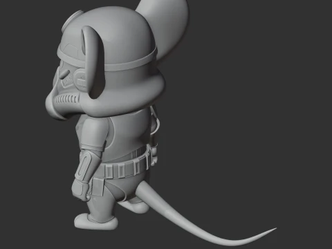 Jerry Mouse Stormtrooper Ring Figure 3D Model