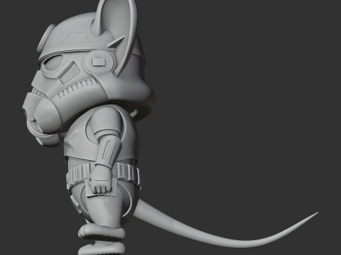 Jerry Mouse Stormtrooper Ring Figure 3D Model