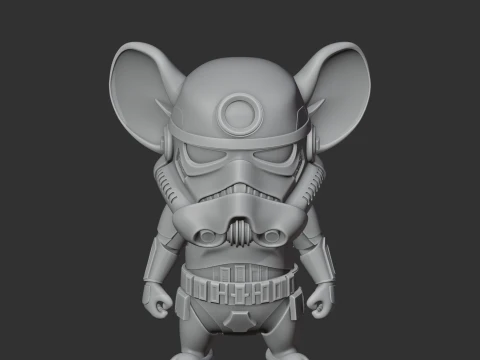 Jerry Mouse Stormtrooper Ring Figure 3D Model