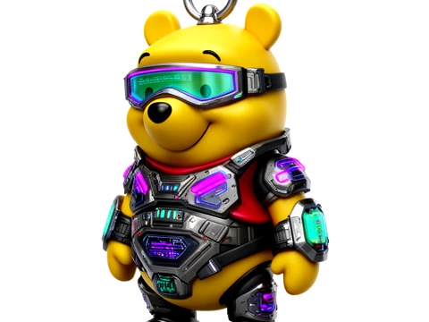Winnie the Pooh Cyberpunk Ring Figure 3D Model