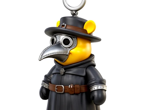Winnie the Pooh Plague Doctor Ring Figure 3D Model