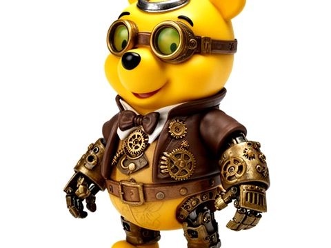 Winnie the Pooh Steampunk Ring Figure 3D Model