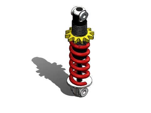 Adjustable Motorcycle Shock Absorber SolidWorks 3D Model