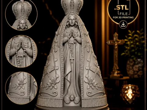 Our Lady of Aparecida STL File for 3D Printing 3D Model
