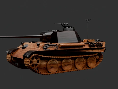 Tanque de juguete de madera Modelo 3D