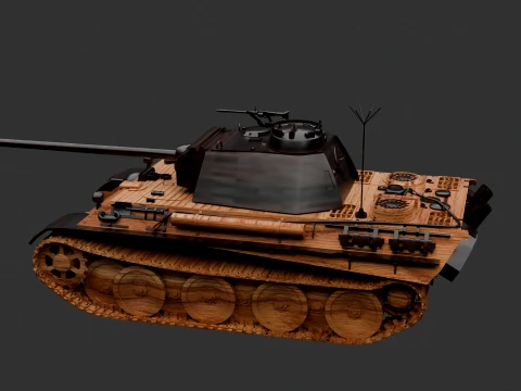 Wooden Toy Tank 3D Model