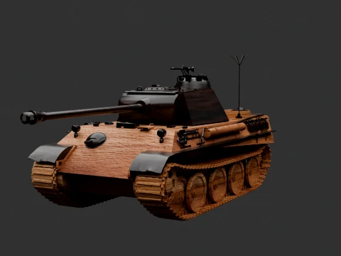 Wooden Toy Tank 3D Model