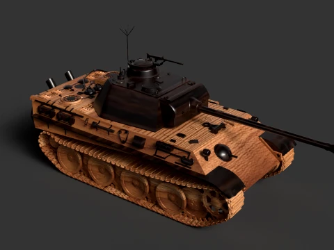 Wooden Toy Tank 3D Model