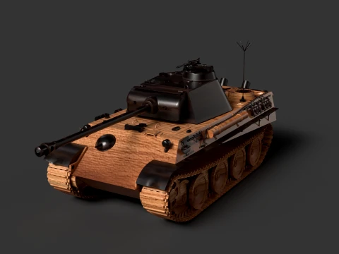 Wooden Toy Tank 3D Model