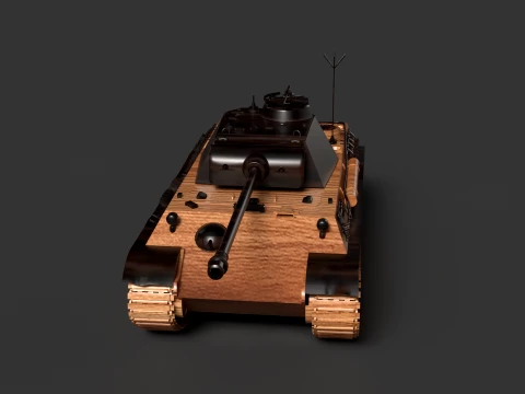 Wooden Toy Tank 3D Model