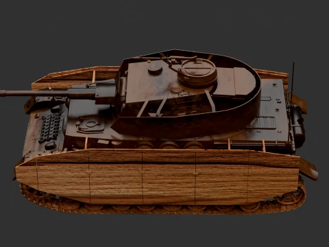 Wooden Toy Tank 3D Model