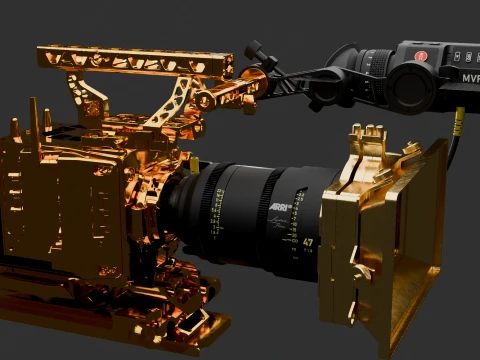 Golden ARRI ALEXA 35 Camera 3D Model